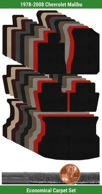 Набор ковриков Velourtex на заказ для 1978-2008 Chevrolet Malibu (5 штук) #E9G - Изображение 1 из 4