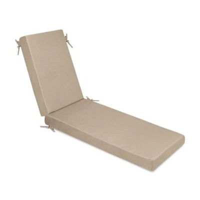  Memory Foam Outdoor Chaise Lounge Lawn Chair Cushion, with Waterproof Beige - Image 1 of 4