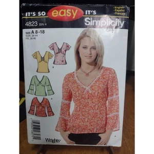 Simplicity Pattern 4823 Misses' Pullover Top Size A 8-18 (2004) - Picture 1 of 2