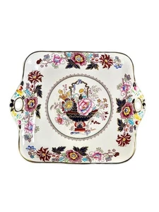 Vtg Mason's Ironsone England Antique BROCADE Square Cake Plate Carl Forslund - Picture 1 of 6