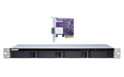 QNAP TL-R400S 4 Bay 1U Rackmount SATA 6Gbps JBOD Storage Enclosure. PCIe SATA - Image 1 of 4