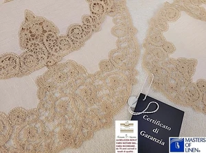 SET CENTRI  6 PEZZI LINO FATTI A MANO PIZZO CANTU' TOMBOLO OVALI - Picture 1 of 10