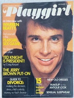 Playgirl Magazine - Nov 1976 Beau Laurence  Warren Beatty Near Mint Q1 Foto 1 de 2