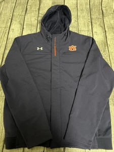 NWOT Men’s Under Armour Auburn Tigers Fleece Lined Full Zip Jacket XL Navy X-Lar - Picture 1 of 9