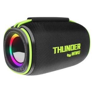 wiwu Altavoz Bluetooth, 8h autonomía, luz LED, impermeable IPX5, con asa, Negro - Zdjęcie 1 z 6
