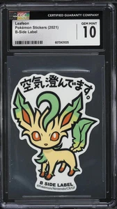 2021 Pokemon Japanese Stickers B-Side Label Leafeon CGC 10 GEM MINT - Picture 1 of 1