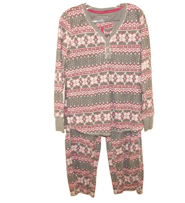 Juego de 2 pijamas para mujer Nautica talla M manga larga gris rosa Foto 1 de 4