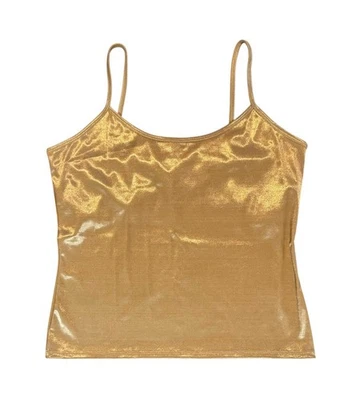 Top camisero New York & Company íntimo dorado brillante elástico para mujer talla grande L Foto 1 de 4