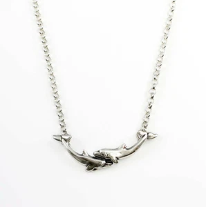 9901188-d Collier mit plastischem Anhänger Delphine 925er Silber L41cm - Picture 1 of 1