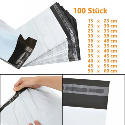 100 Stück Folienversandtaschen Versandbeutel Versandtüten Selbstklebeverschluss