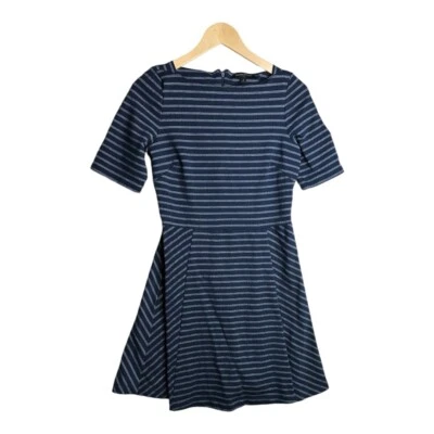 Платье BANANAREPUBLIC Fit & Flare темно-синее белое в полоску размер 8 - Изображение 1 из 4