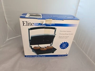Parrilla y prensa Elite Cuisine Panini EPN-501. NUEVA Caja Abierta Foto 1 de 4