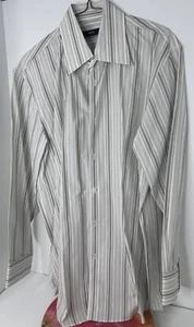 HUGO BOSS Size 17 32/33 Men’s Long Sleeve Casual Button Down Shirt Striped - Picture 1 of 4