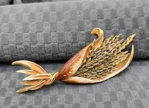 Vintage Weiss Enamel Wheat Sheaf Brooch Pin - Picture 1 of 6