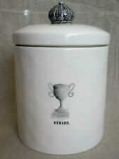 Retired Rae Dunn Boutique French Sketch Trophy REWARD Canister Jar wz Crown Lid