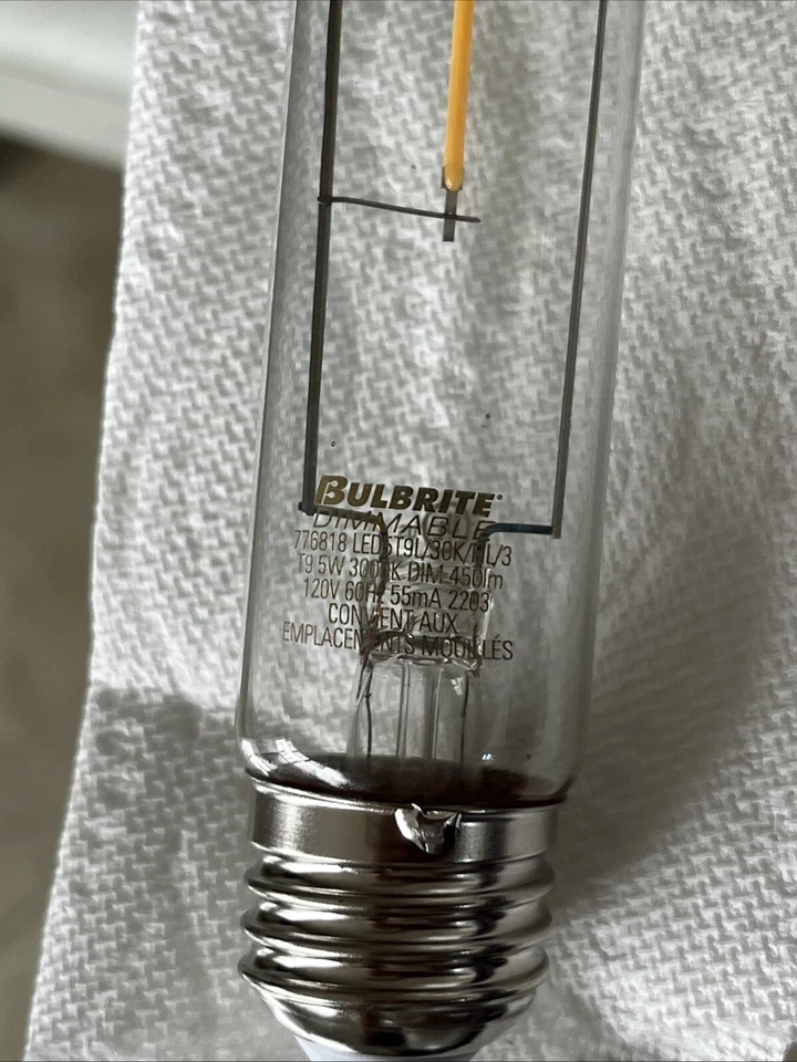 Bulbrite 40Watt Equivalent T9 Clear Dimmable Edison Light Bulb Warm White2PK LED - Image 1 of 2