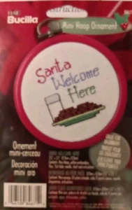 Bucilla SANTA WELCOME HERE Plate Of Cookies & Milk Cross Stitch Pattern Only  - Picture 1 of 2