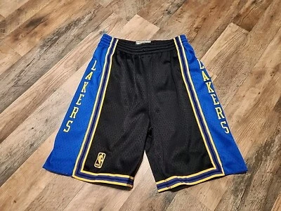 Mitchell & Ness Swingman Shorts NBA Reload 1996 LA Lakers Boys/Youth Black/Royal - Image 1 of 4