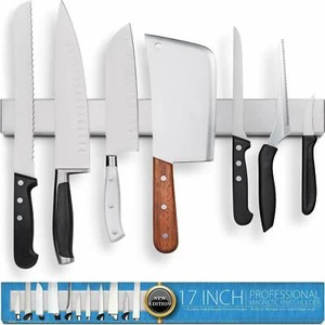 Magnetic Knife Holder Strip Block Kitchen Shelf Magnet Bar Wall Mounted Rack New - Picture 1 of 15