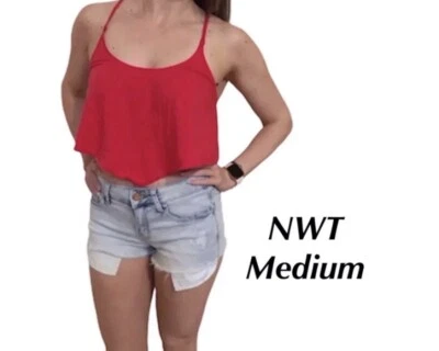 Camiseta sin mangas corta roja talla mediana Victorias Secret elástica con tiras en la espalda nueva con etiquetas Foto 1 de 4