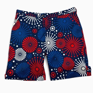 Loudmouth Mens Performance Golf Shorts Fireworks Size 40 StrechTech Flat Front - Picture 1 of 10
