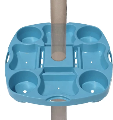 Bandeja de mesa paraguas anti-UV de 15" para postes de 1-1,5" con soportes para bebidas y bocadillos Foto 1 de 4