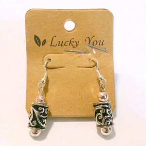 Lucky Brand NWT Antiqued Silver Tone Boho Inspired Drop Earrings - Picture 1 of 2