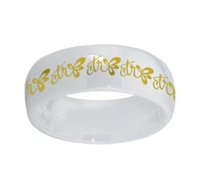 Anillo J157 Halo Cerámica Blanca Halo Tono Dorado Mormón Un Momento en el Tiempo LDS CTR - Imagen 1 de 10