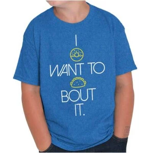 Funny Food Humor I Want to Taco Bout It Joke Youth Crewneck T Shirts Boy or Girl - Picture 1 of 9