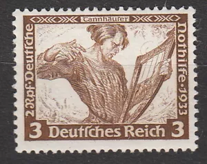 Sello Alemania Mi 499A Sc B49 1933 Segunda Guerra Mundial 3er Reich holandés Wagner Tannhauser MH - Imagen 1 de 1