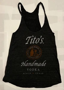 Tito's Vodka Black Tank Top Women Racerback Austin TX American Apparel Sz Small - Picture 1 of 7