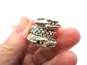 Gorgeous JOHN HARDY Sterling Silver Legend Double Coiled Naga Dragon Size 6 Ring - Picture 1 of 4
