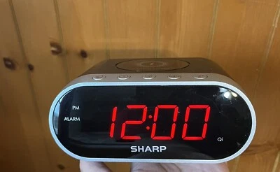 Sharp Large Red Letter Alarm Clock SPC679A Battery Back Up Wireless Charger - Image 1 of 4