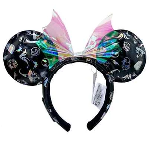 DisneyParks The Nightmare Before Christmas Minnie Mouse Clear Bow Headband Ears - Picture 1 of 5