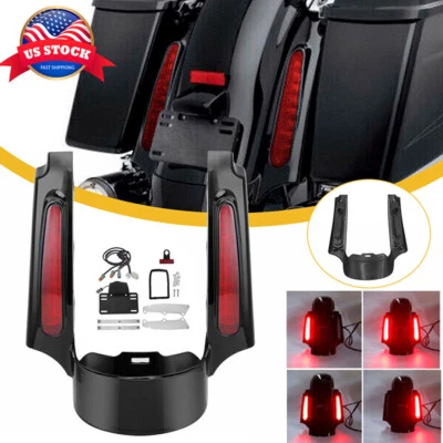 Juego de guardabarros trasero fascia con luz LED apto para Harley Touring Electra Glide 2009-13 Foto 1 de 4