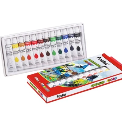 FOSKA 12er Pack 12ml Profi Qualität Gouache Farbe Farbe - Kunst Künstler