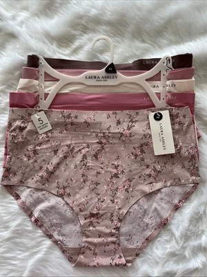 Laura Ashley Women's Super Soft No Show Panties 5-Pair size Medium Pastel Solid - Image 1 of 4