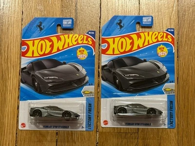 Hot Wheels Ferrari SF90 STRADALE 2025 gris nuevo modelo 191/250 lote de 2 grises  Foto 1 de 2