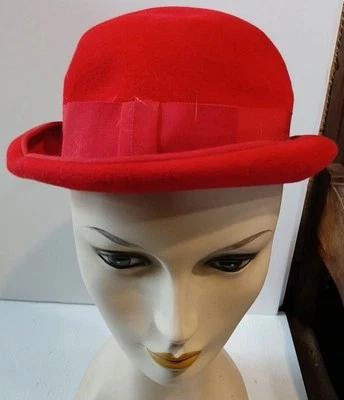 De Colección Betmar New York Clásico Ala Enrollable Upturn Damas Sombrero Rojo Lana? LEER/70d Foto 1 de 4