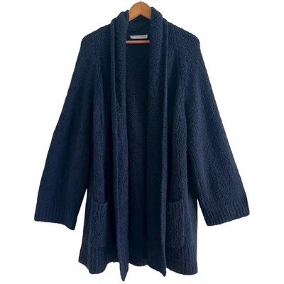 VINCE 100% Wool Open Front Long Cardigan L Classic Navy Duster Chunky Cabincore - Image 1 of 4