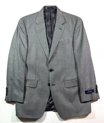 NEW gray black houndstooth Ralph Lauren silk wool blazer jacket sport coat 38R - Image 1 of 4