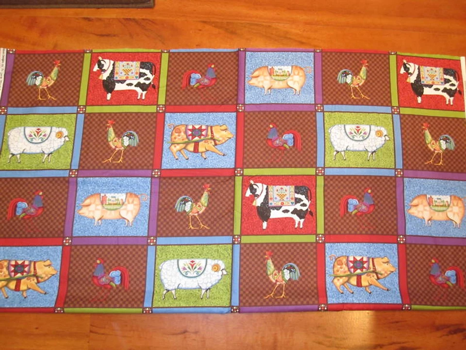 Jim Shore Animal Parade Square Patch Cotton Fabric .65 Yd L  - Image 1 of 1