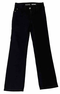 Slim Fit Jeans for Boys Denim Jeans Skinny Size 8 Black Adjustable Waistband - Picture 1 of 6