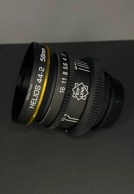 Helios 44-2 58mm F2 ANAMORPHIC Amber  Rehouse Cine lens Sony E mount BTF LENS - Image 1 of 4
