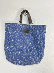 Bolso de hombro Neiman Marcus para mujer azul cachemir correas de cuero bolso de compras - Imagen 1 de 6
