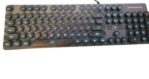 Surmen V300 Wired Gaming Keyboard Black Blue Light Up New - Picture 1 of 3