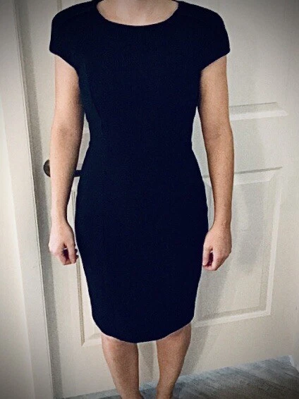 Zara Woman Little Black Bodycon Dress. Cap Sleeves Size S.
