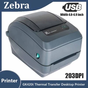 Zebra GK420t Barcode Thermotransfer Drucker Breite 4-in USB GK42-102510-000 - Picture 1 of 13