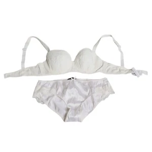 DOLCE & GABBANA Underwear White Silk Stretch Panty Balconette Bra IT4 / L 660usd - Picture 1 of 7