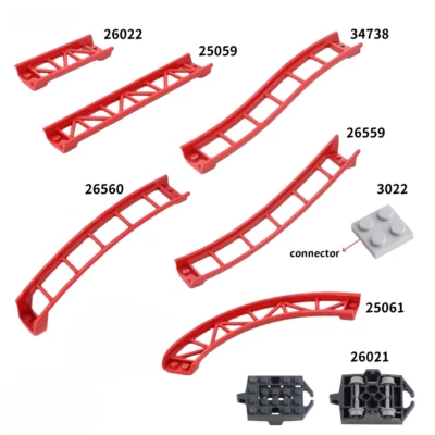 MOC Building Blocks Track Roller Coaster Model Railway City Train Technical Part - Image 1 of 4